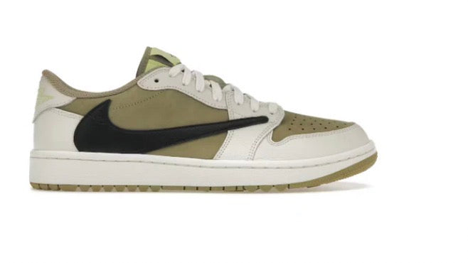 Jordan 1 Retro Low Golf Travis Scott en verde oliva neutro