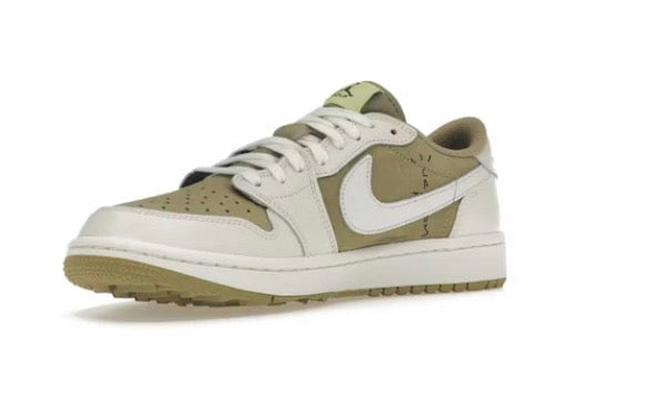 Jordan 1 Retro Low Golf Travis Scott en verde oliva neutro
